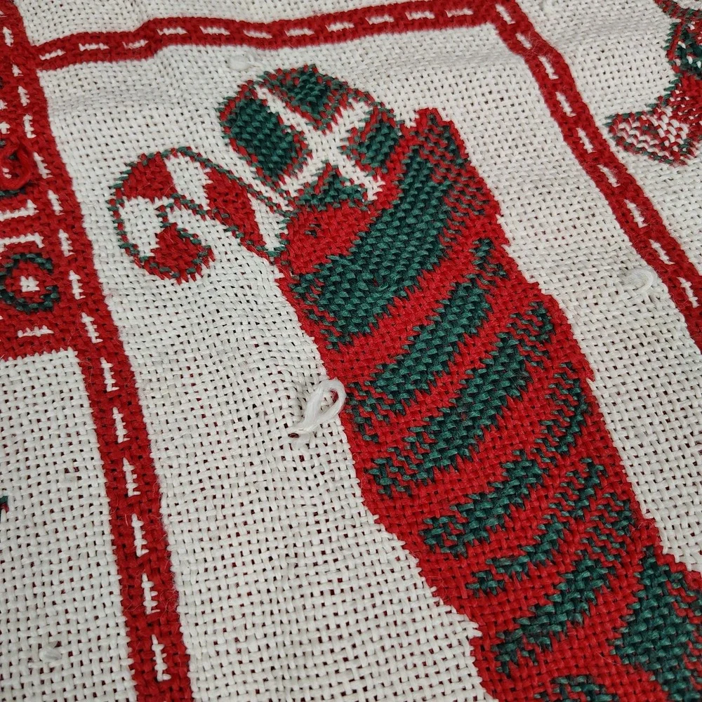 Vintage Christmas Holiday Throw Blanket Santa Snowman Tapestry 59